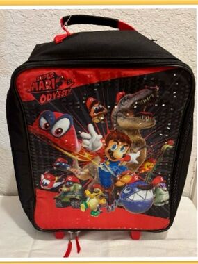 4SGM Super Mario Odyssey Rolling Luggage Suitcase ~ New without Tags